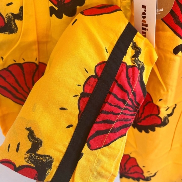 Mini Rodini Yellow Pants with Red Shell Design. 100% organic cotton - Picture 2 of 7
